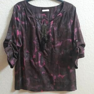 J Crew BOHO Ikat Tunic Washable Soft Cotton & Linen